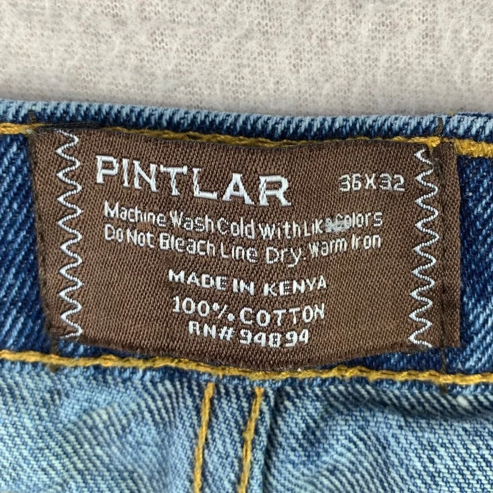 Pintlar Jeans Bootcut Mens 36x32 Blue‎ Faded Retro Rodeo Faded Denim Y2K Coastal